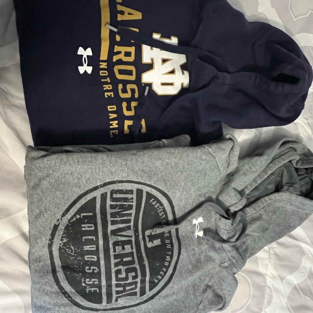 Under Armour Navy and Gray Lacrosse Hoodies